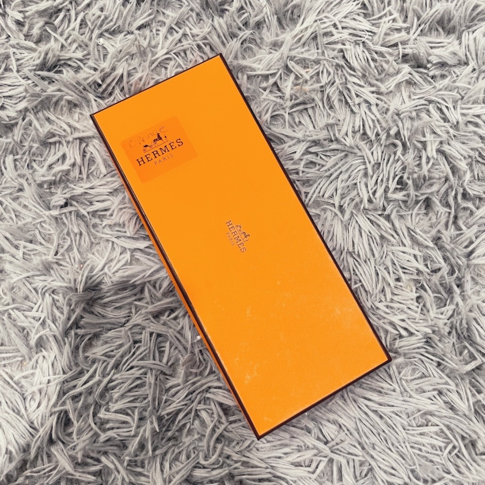 NEW • Hermès • Small Long Orange Box Brown